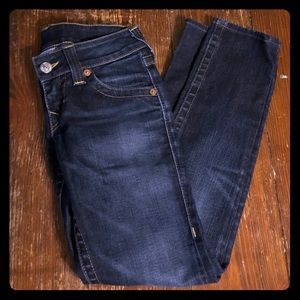 True Religion Billie Straight Leg Jeans Dark Sz 25